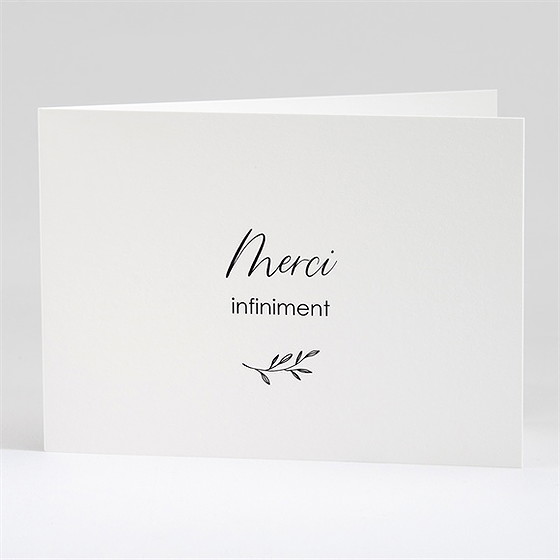 Remerciement décès noir et blanc plié