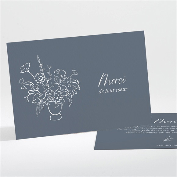 Remerciement décès Bouquet floral paysage réf.N111367