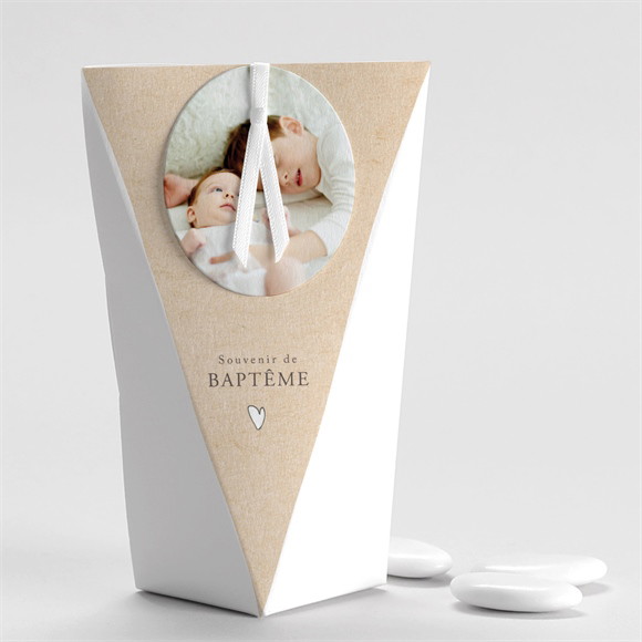 Boîte de dragées baptême Frère et soeur étui réf.N520442