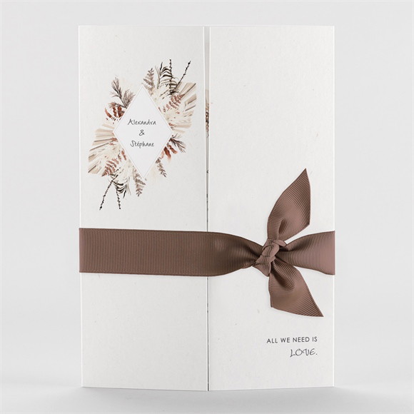 Faire-part mariage Pampa 2 volets réf.N71112
