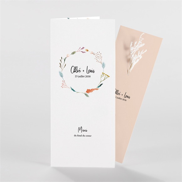 Remerciement mariage Art Champêtre fleur séchée réf.N981362