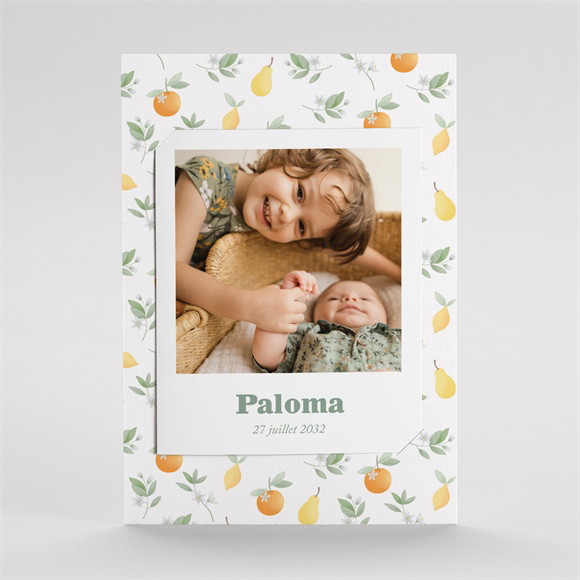 Faire-part naissance Motif fruité duo réf.N231102