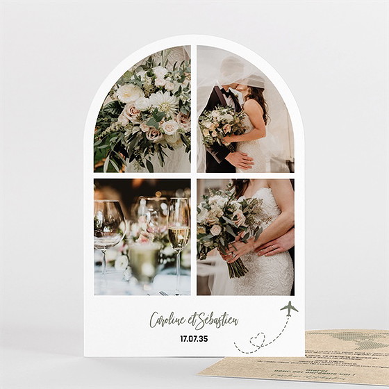 Remerciement mariage billet d'avion arche