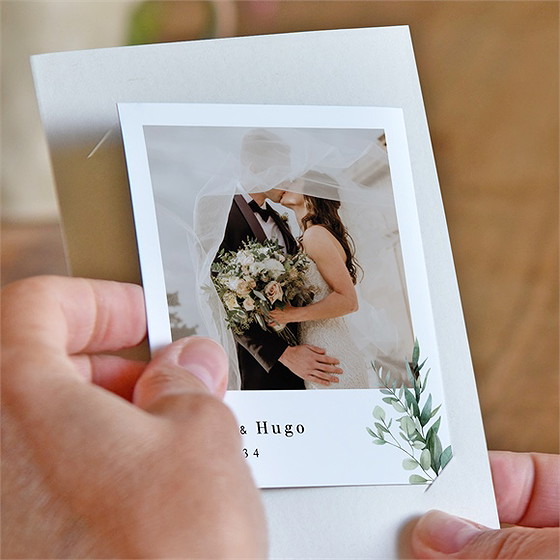 Remerciement mariage emeraude duo