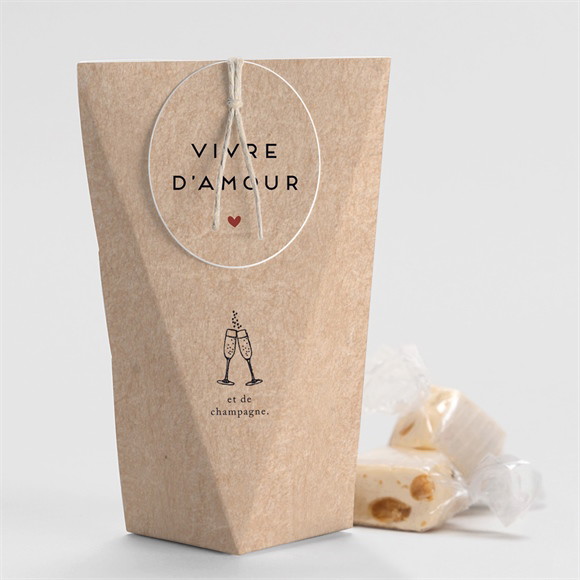 Boîte de dragées mariage Champagne Etuis réf.N520444