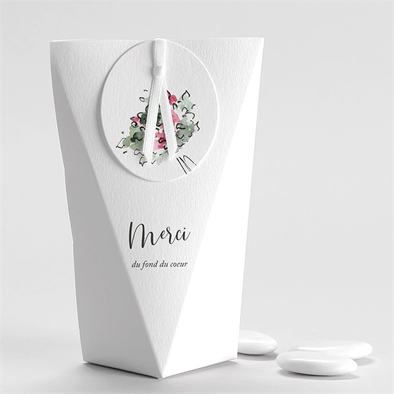 Boîte de dragées mariage jolie devinette étui