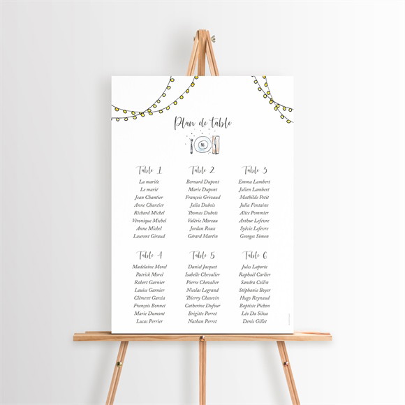Plan de table mariage Jolie Devinette réf.N260536