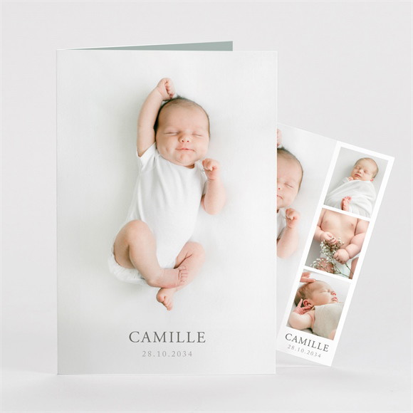 Faire-part naissance Le photomaton plié duo réf.N63107