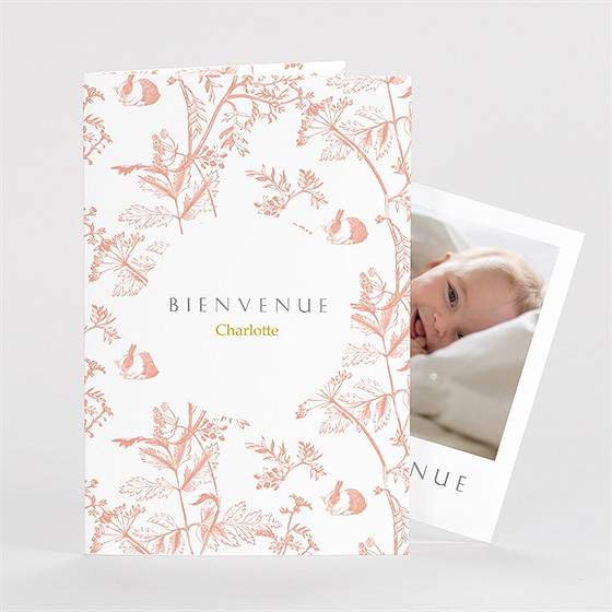 Faire-part naissance notre joie plié duo