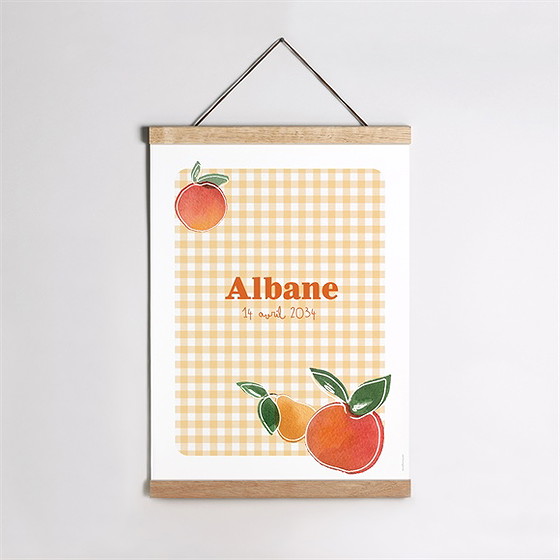 Affiche naissance vichy fruité