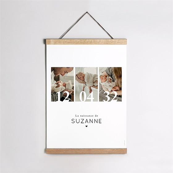 Affiche naissance notre grand bonheur