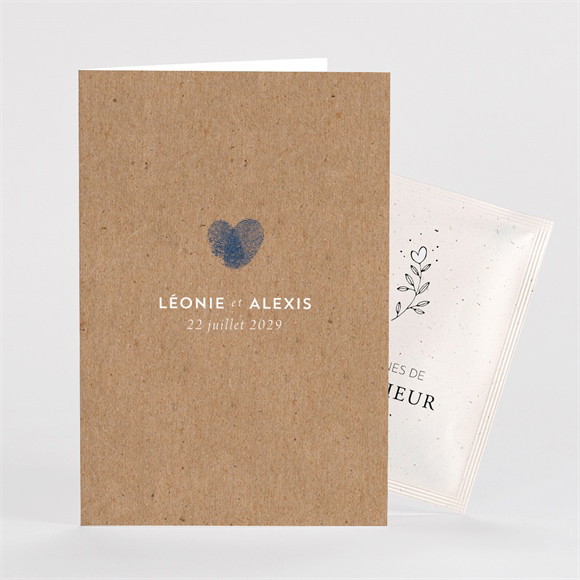 Remerciement mariage Uniques Empreintes avec graine réf.N75105