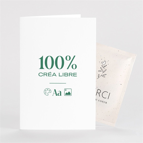 Remerciement mariage Vierge pliée avec graines réf.N75108