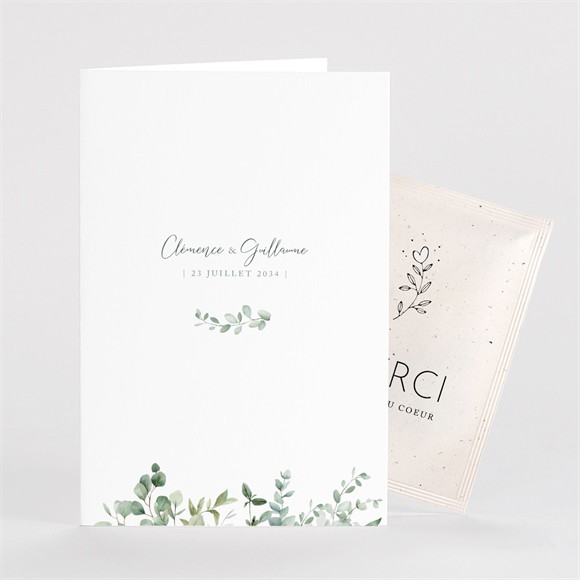 Remerciement mariage Lyrisme avec graines réf.N75110