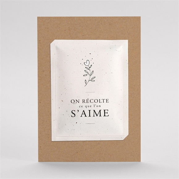 Remerciement mariage Liés avec graines réf.N76101