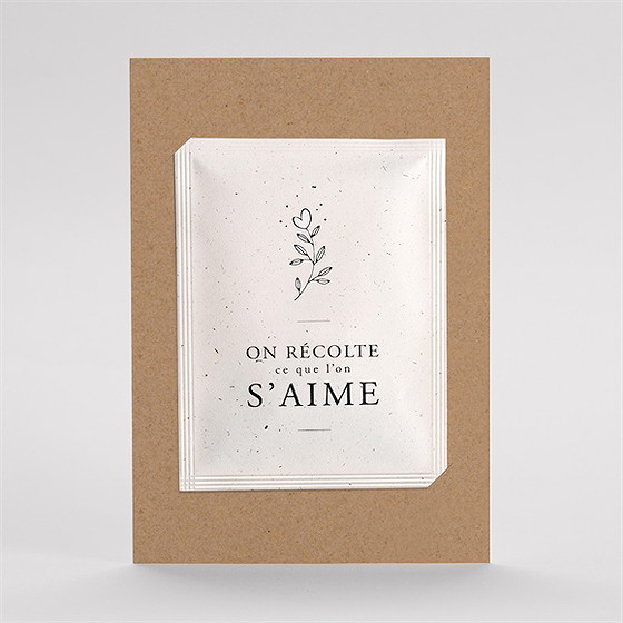 Remerciement mariage liés avec graines