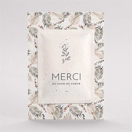 Remerciement mariage pampa avec graines