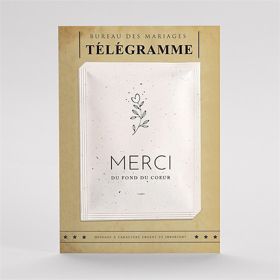 Remerciement mariage notre télégramme graines