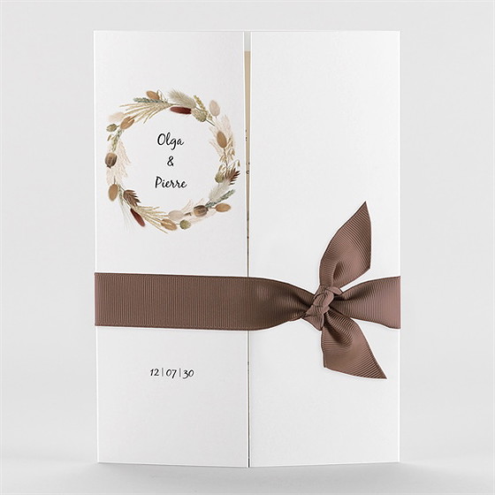 Faire-part mariage bouquet d'automne 2 volets