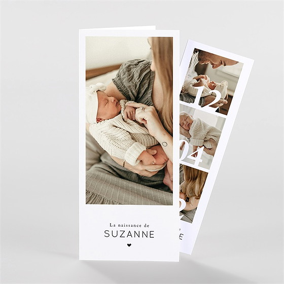Faire-part naissance notre grand bonheur photomaton