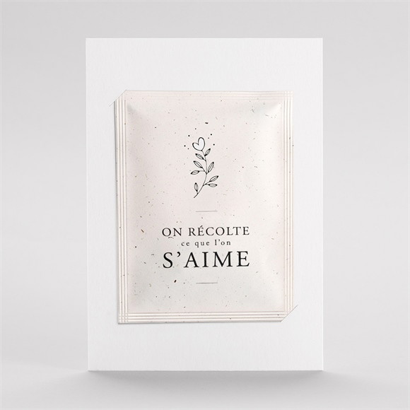 Remerciement mariage Création vierge avec graines réf.N76107