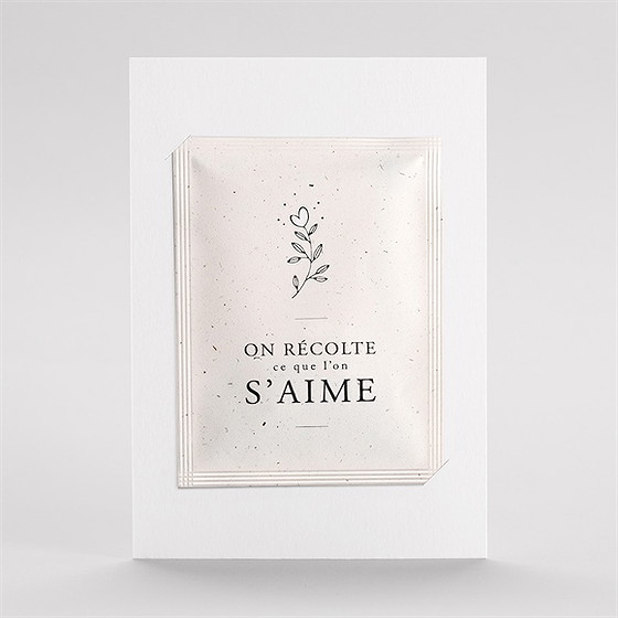 Remerciement mariage création vierge avec graines