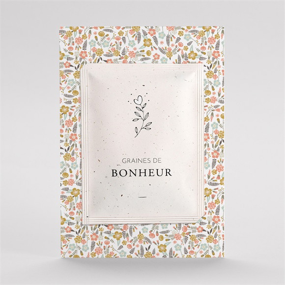 Faire-part naissance Belle initiale avec graines réf.N76106