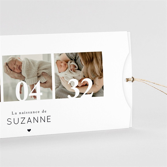 Faire-part naissance Notre bonheur pochette duo réf.N85143