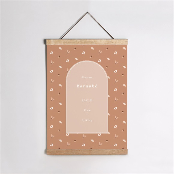 Affiche naissance Automne terracotta réf.N260554