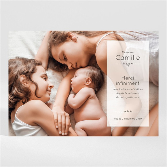 Remerciement naissance Pictos sur photo réf.N110342