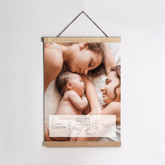 Affiche naissance Pictos sur photo réf.N260555