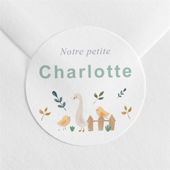 Sticker naissance Tendres animaux réf.N3602486