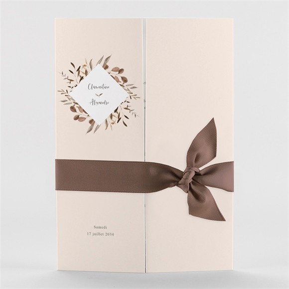 Faire-part mariage Virevoltant 2 volets réf.N71116