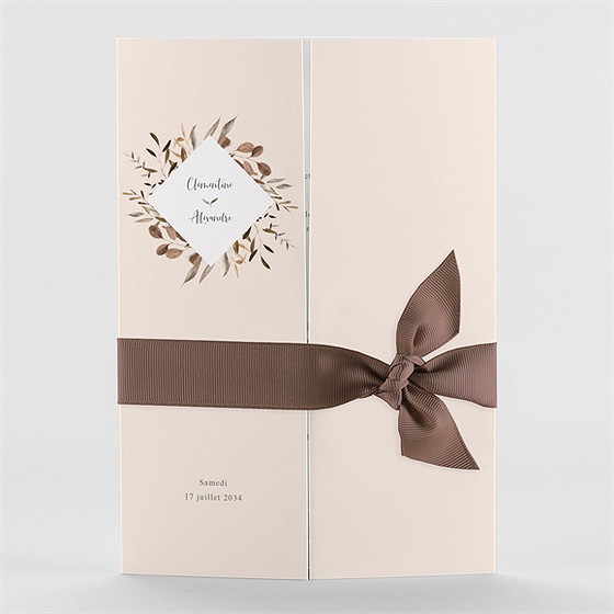 Faire-part mariage virevoltant 2 volets