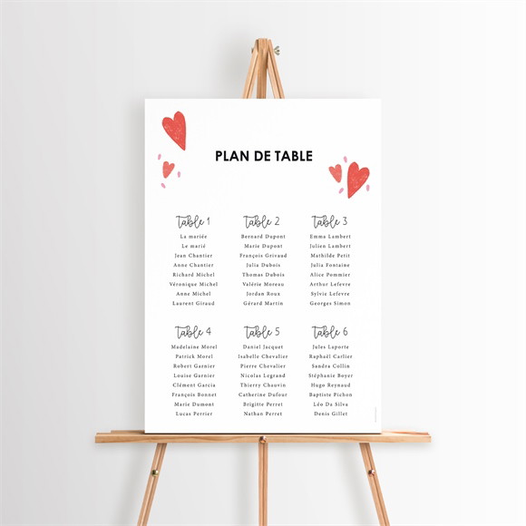 Plan de table mariage Coeurs réf.N260557