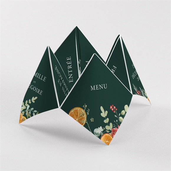 Menu mariage Orange de Noël réf.N330178