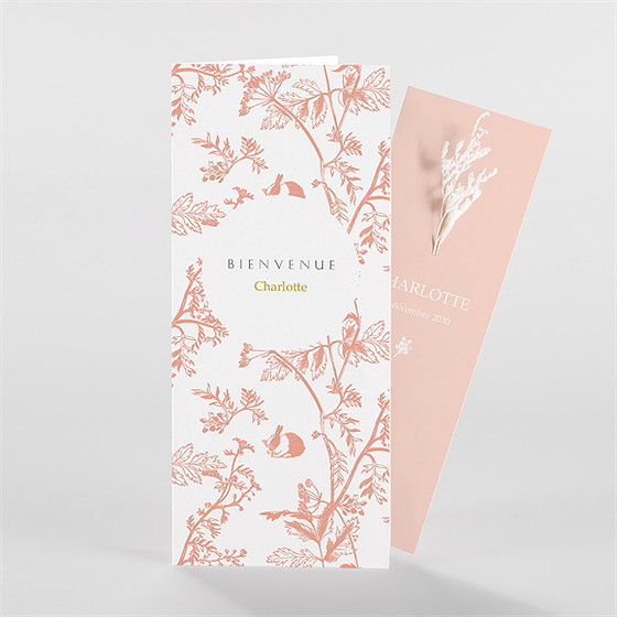 Faire-part naissance notre joie fleur séchée