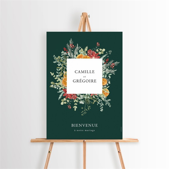 Panneau bienvenue Orange de Noël réf.N260559