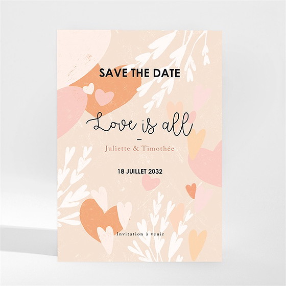 Save the date mariage love is all