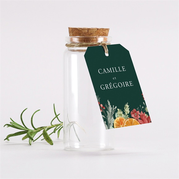 Mignonette mariage Orange de Noël étiquette réf.N2911155