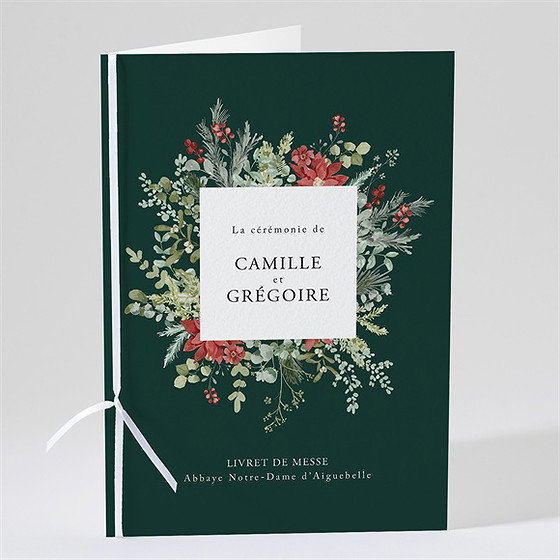 Livret de messe mariage orange de noël