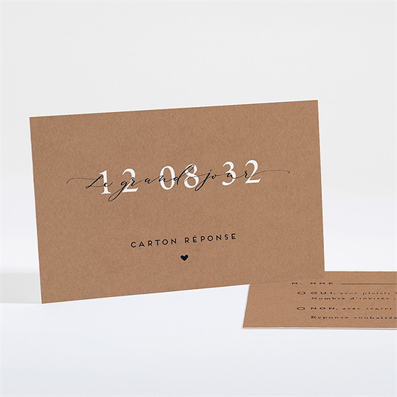 Carton réponse mariage jour j kraft