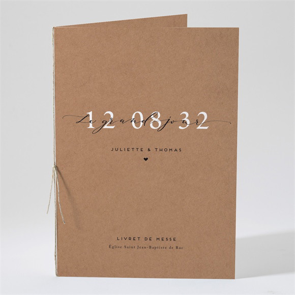 Livret de messe mariage Jour J kraft réf.N491616