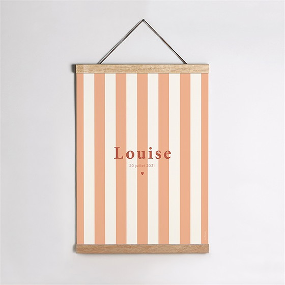 Affiche naissance rayures estivales