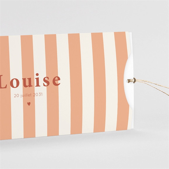 Faire-part naissance Rayures estivales pochette duo réf.N85145