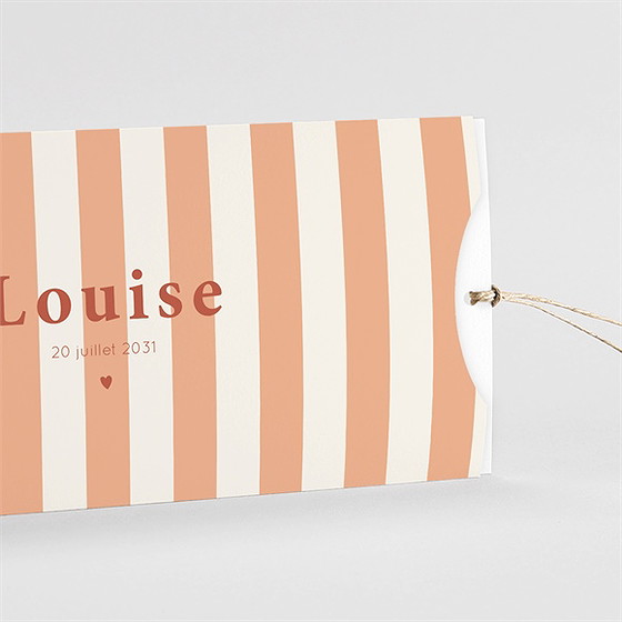 Faire-part naissance rayures estivales pochette duo