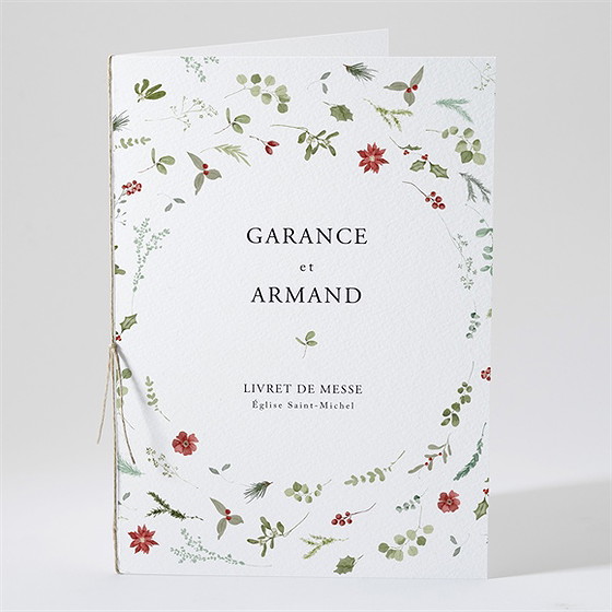Livret de messe mariage ronde fleurie