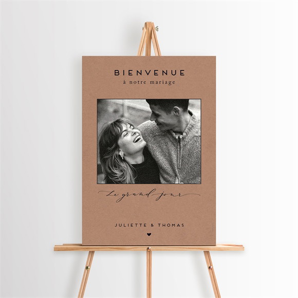 Panneau bienvenue Jour J kraft réf.N260565