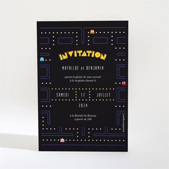 Carton d'invitation mariage Geek réf.N210265