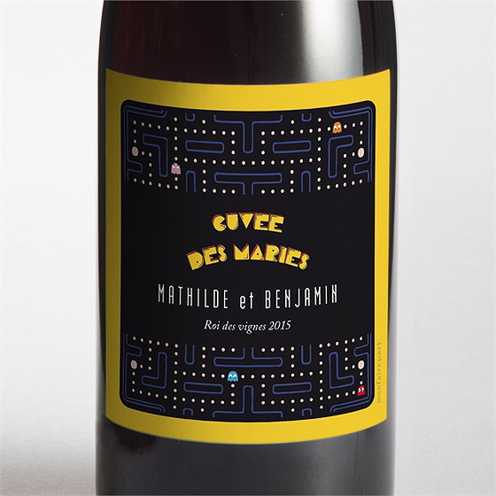 Etiquette de bouteille mariage geek